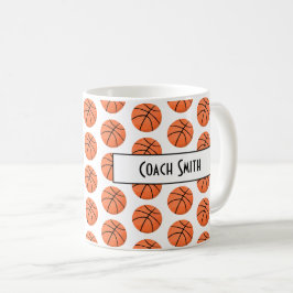 Personlig Basketball Mönster Coach Gift Kaffemugg