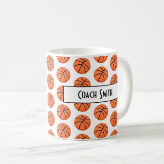 Personlig Basketball Mönster Coach Gift Kaffemugg