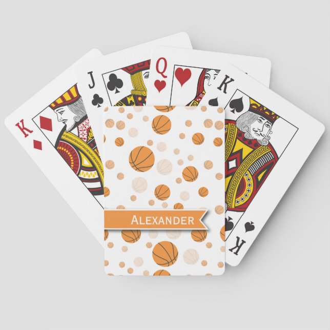 Personlig Basketball Mönster på White Casinokort (Baksidan)
