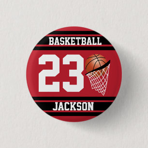 Personlig Basketball Mörk Red and Black Knapp