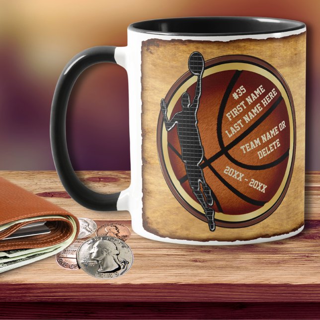 Personlig, Basketball Mugg för spelare, långfärdsb (Personalized, Basketball Gifts for Coaches, and Players. Gift Ideas for Basketball Team. )