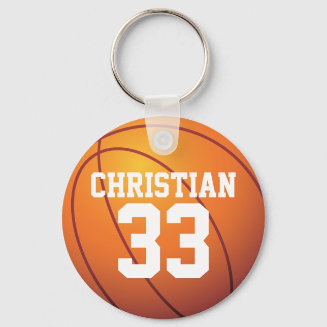 Personlig Basketball Nyckelring (Framsida)