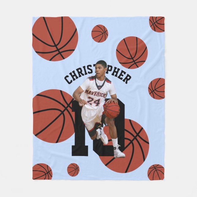 Personlig Basketball Player Fleecefilt (Framsidan)