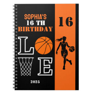 Personlig Basketball Player Girl, Birthday Gift Anteckningsbok