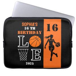 Personlig Basketball Player Girl, Birthday Gift Laptop Fodral