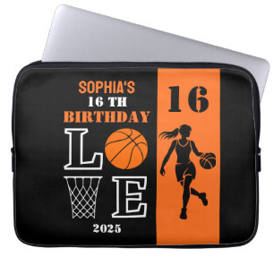 Personlig Basketball Player Girl, Birthday Gift Laptop Fodral
