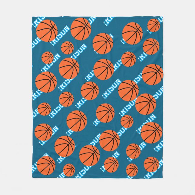 Personlig Basketball Player Namn Fleecefilt (Framsidan)