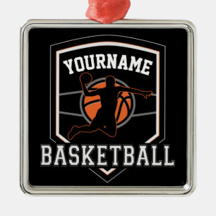 Personlig Basketball Player NAMN Slam dunk Team Julgransprydnad Metall