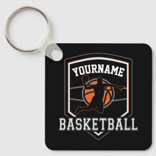 Personlig Basketball Player NAMN Slam dunk Team Nyckelring