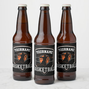 Personlig Basketball Player NAMN Slam dunk Team Ölflaska Etikett