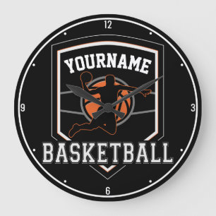 Personlig Basketball Player NAMN Slam dunk Team Stor Klocka