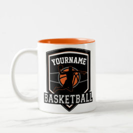 Personlig Basketball Player NAMN Slam dunk Team Två-Tonad Mugg
