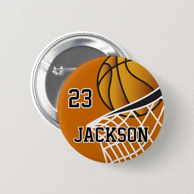 Personlig Basketball Ring Design Knapp (Framsida & baksida)