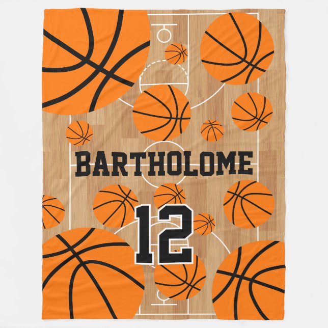 Personlig Basketball Roligt Boy Fleecefilt (Framsidan)