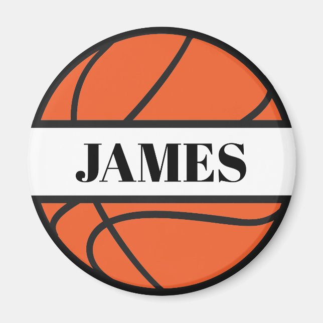 Personlig Basketball Round Magnet (Framsidan)