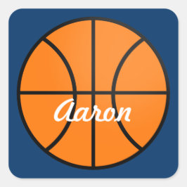 Personlig Basketball Sports Party Stickers Fyrkantigt Klistermärke
