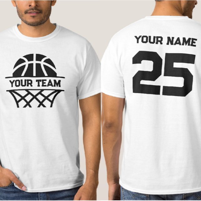 Personlig Basketball Team Namn, ditt namn och numm T Shirt (Skapare uppladdad)