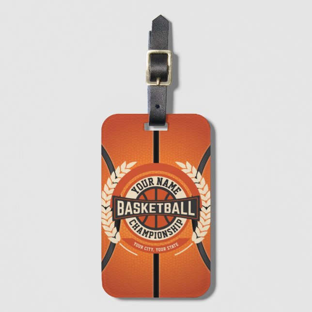 Personlig Basketball Team Player Anpassningsbar Id Bagagebricka (Framsida vertikal)