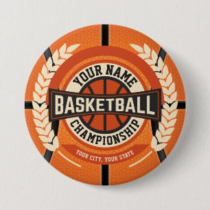 Personlig Basketball Team Player Anpassningsbar Id Knapp