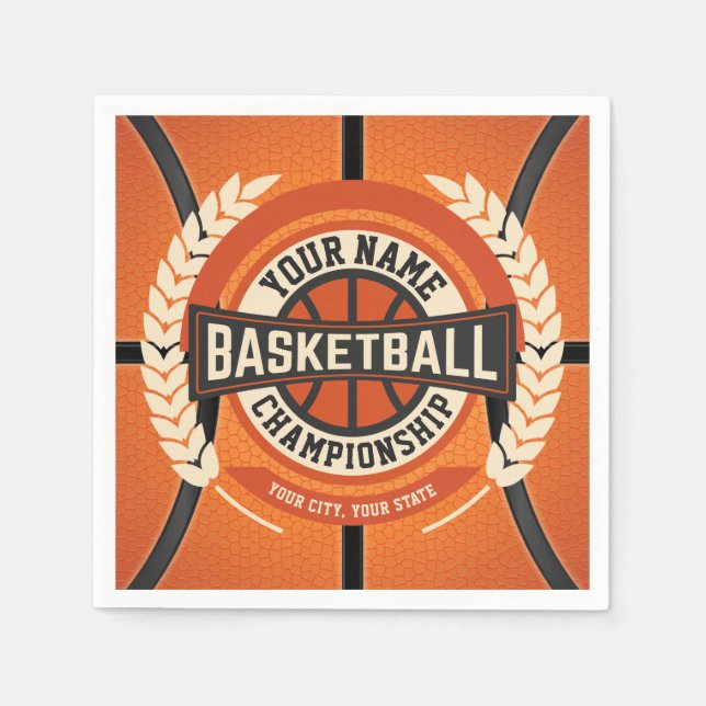 Personlig Basketball Team Player Anpassningsbar Id Pappersservett (Framsidan)