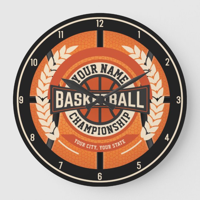 Personlig Basketball Team Player Anpassningsbar Id Stor Klocka (Framsida)