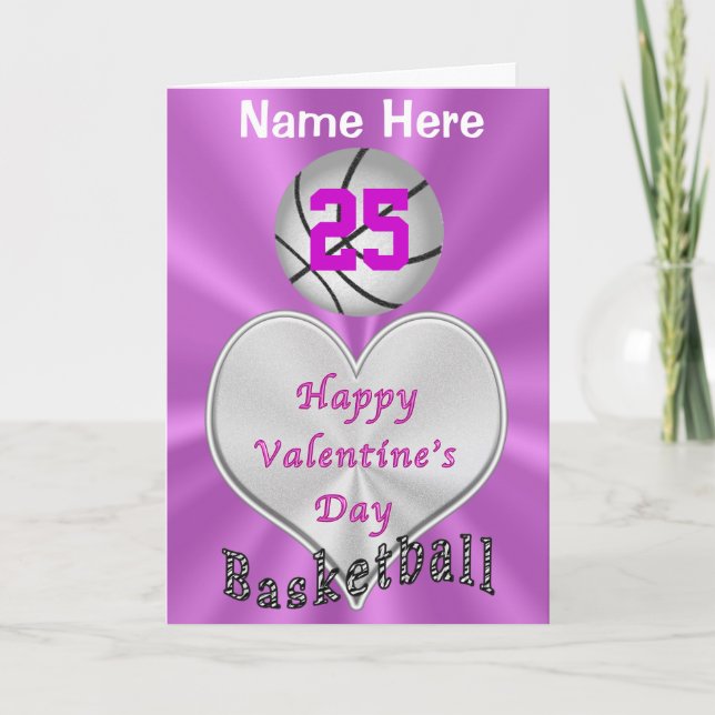 Personlig Basketball Valentines day-kort Helgkort (Framsida)