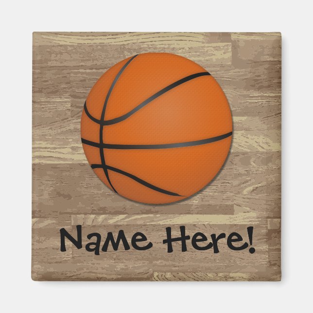 Personlig Basketball Wood Golv Magnet (Framsidan)