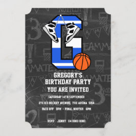 Personlig Basketboll Brev G Inbjudningar