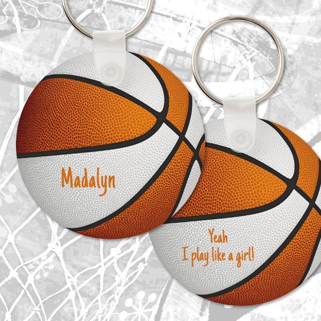 personlig basketboll för vita orangar nyckelring (Skapare uppladdad)