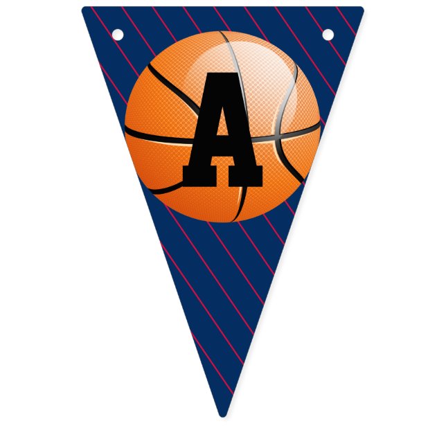 Personlig Basketboll Grattis på födelsedagen Vimplar (Tredje flaggan)