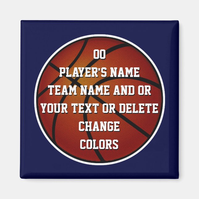 Personlig Basketboll Magnet, BULK eller Köp ett Magnet (Framsidan)