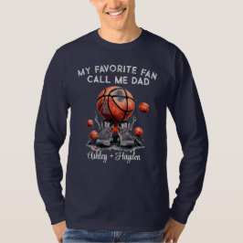 Personlig basketboll med barn namn fars dag t shirt