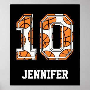Personlig Basketboll nummer 10 Poster
