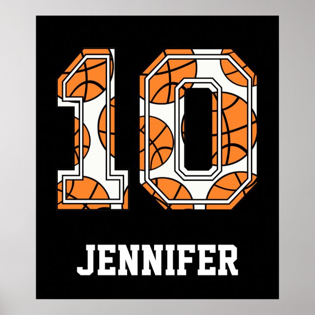 Personlig Basketboll nummer 10 Poster (Framsidan)