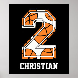Personlig Basketboll nummer 2 Poster