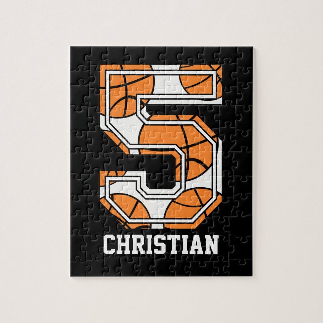 Personlig Basketboll nummer 5 Pussel (Vertikal)