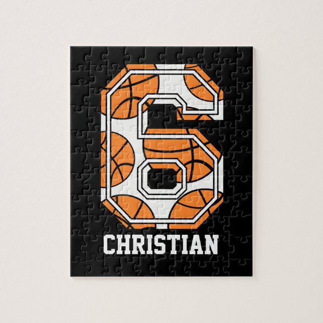 Personlig Basketboll nummer 6 Pussel (Vertikal)