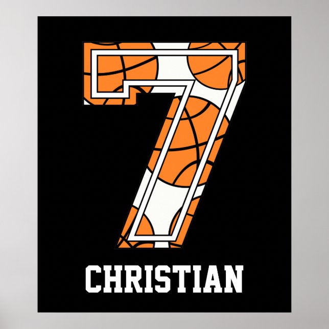 Personlig Basketboll nummer 7 Poster (Framsidan)