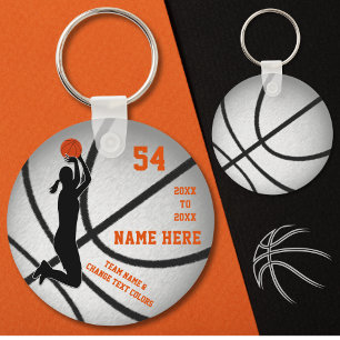 Personlig Basketboll-nyckelkedjor med Orange text Nyckelring