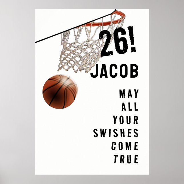 Personlig basketbollsexamensaffisch poster (Framsidan)