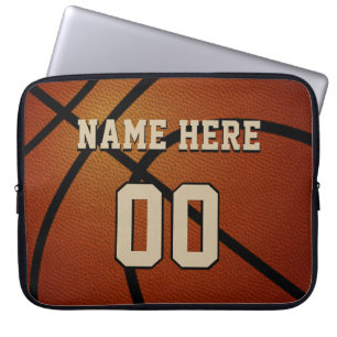 Personlig Basketbollsfall med Ditt Namn och Nummer Laptop Fodral