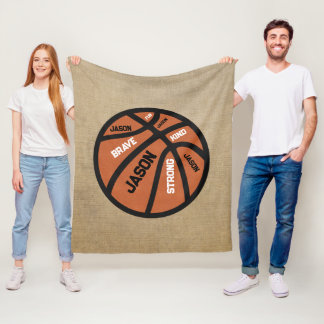 Personlig Basketfilt Lägg Till Ditt Namn Fleecefilt