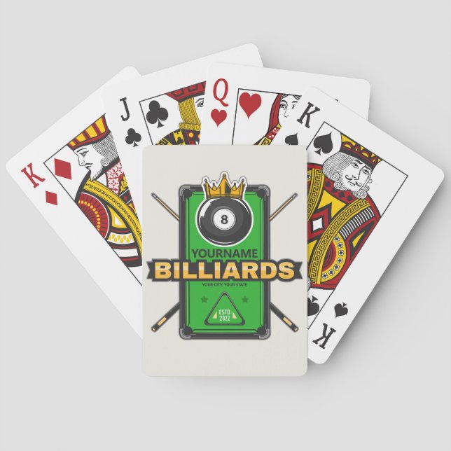 Personlig Bassäng Hall NAMN 8 Boll Krona-miljarder Casinokort (Baksidan)