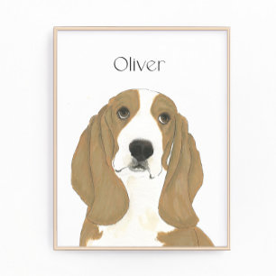 Personlig Basset Hound Art Fototryck