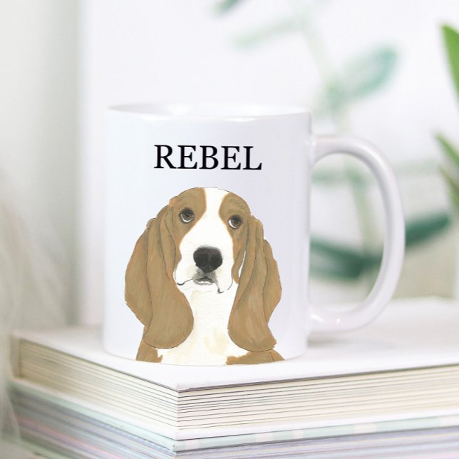 Personlig Basset Hound Beverage Coaster Kaffemugg (Skapare uppladdad)