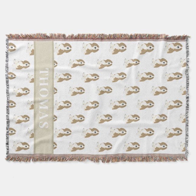 Personlig Basset Hound Filt (Framsidan)