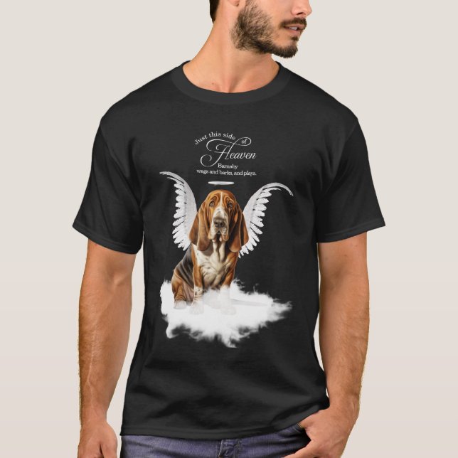 Personlig Basset Hound Hund Minnesgåva T Shirt (Framsida)