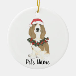 Personlig Basset Hound Julgransprydnad Keramik