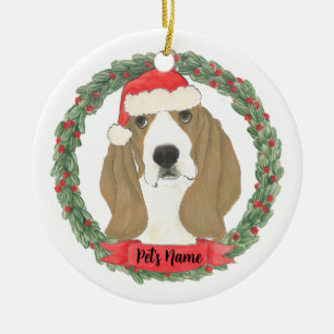 Personlig Basset Hound Julgransprydnad Keramik
