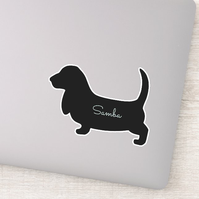Personlig Basset Hound Klistermärken (Detalj)